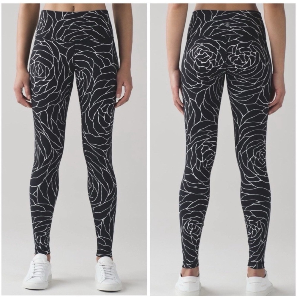 Lululemon Wunder Under Radiate‎ Rose Alpine Leggings Full-on Luxtreme Sz 6 Black - Picture 6 of 13